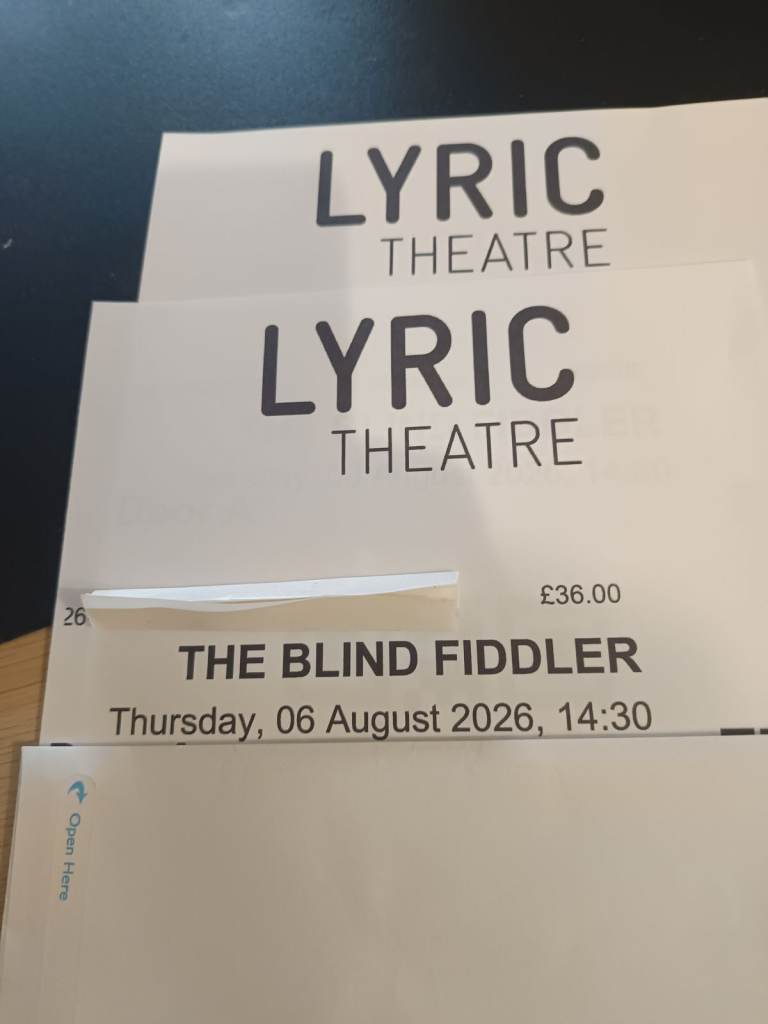 Lyric Theatre Tickets - The Blind Fiddler, August 2026