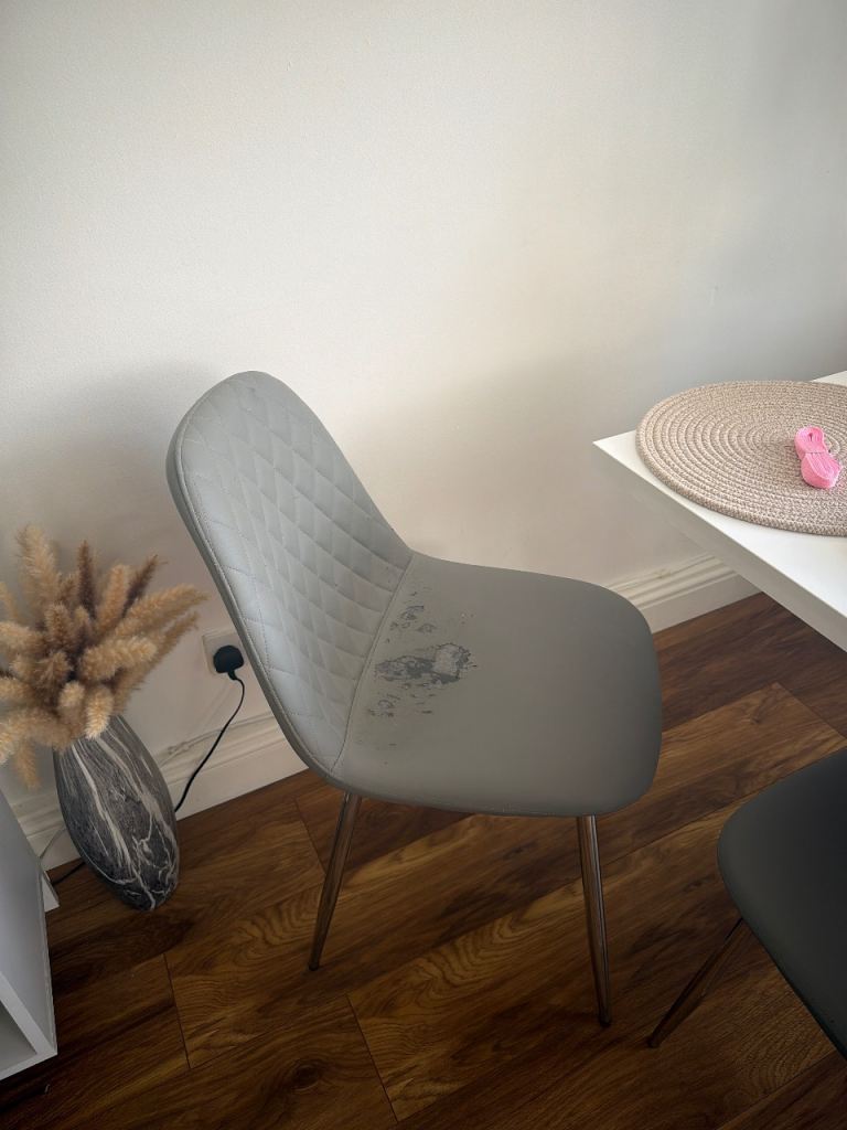 Grey Fabric Dining Chair x4 