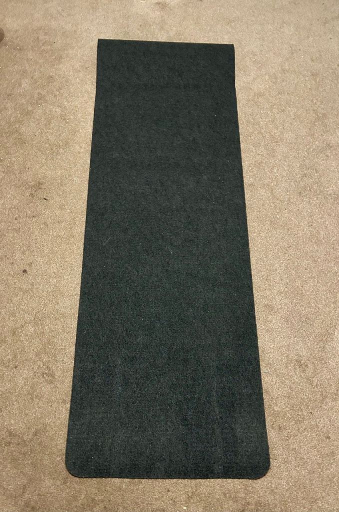 Black Polypropylene Hall Runner  W23in/60cm L70in/180 New D327