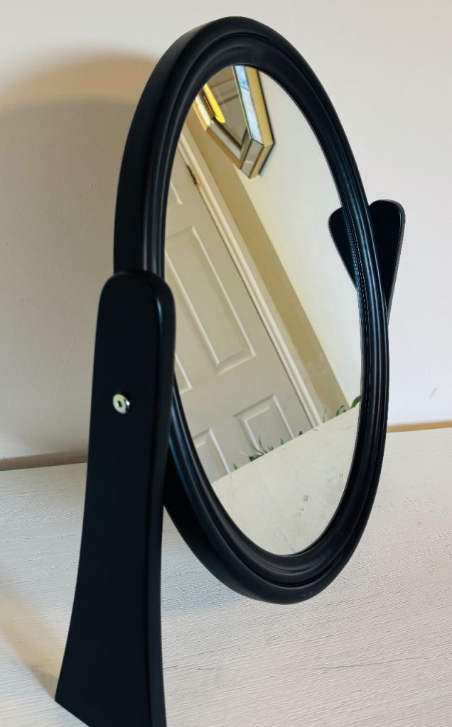 Maison Noir Oak and Black Painted Dressing Table Mirror