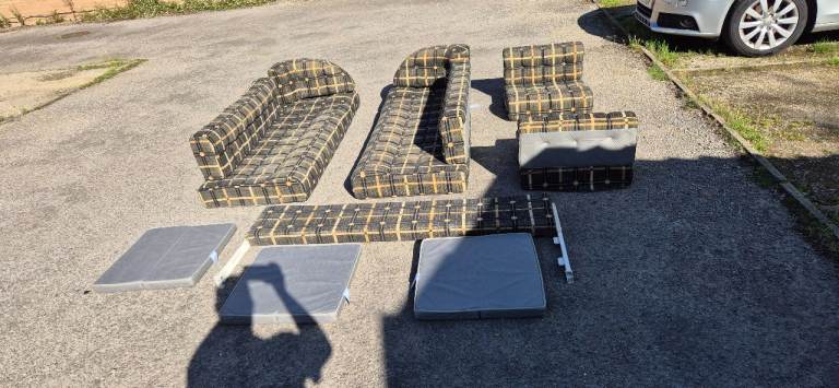 Cushions front and for bunk bed with bunk bed frame for camper caravan motorhome boat.