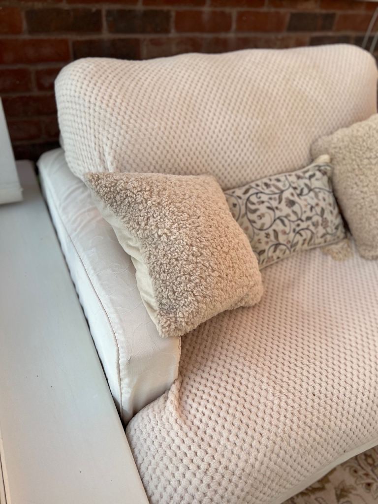 *FREE* Sofa and matching armchair with covers and cushions. 