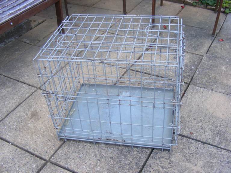 Collapsible Metal Wire Pet Crate with Removable Tray, Good Condition