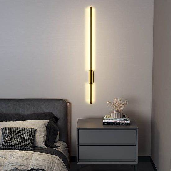 Modern Gold Linear LED Wall Lights 100cm - Warm/White - Pair Available