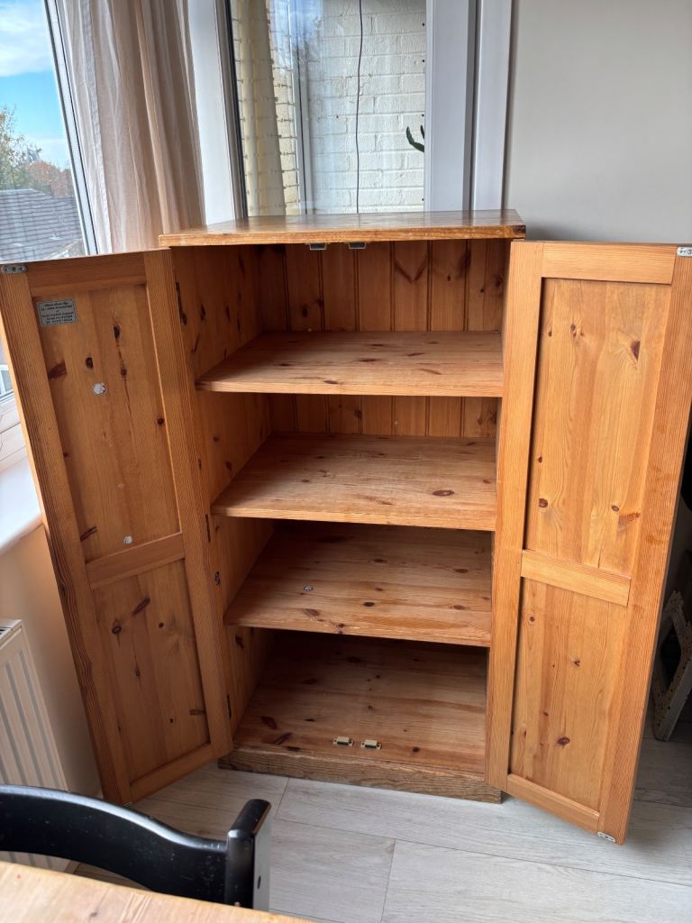 Vintage handmade solid pine cupboard
