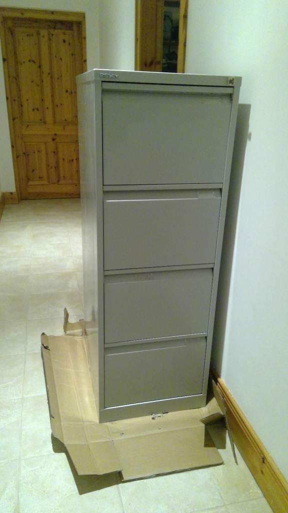 image for Grey 4 drawer filling cabinet. Good condition. 