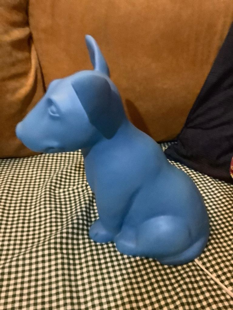 Vintage SKK Heico 'Onion' Bull Terrier Dog Lamp – Rare Blue Pop Art Collectible