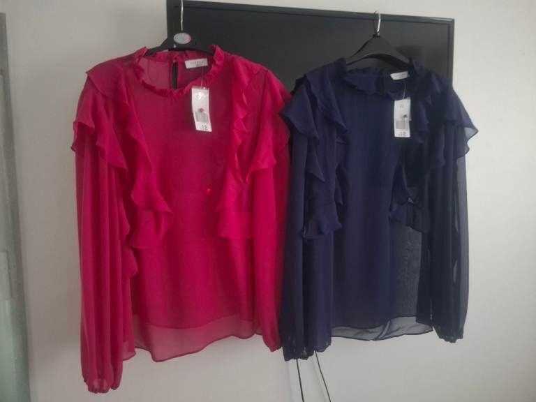 Hot pink &navy blouses uk22