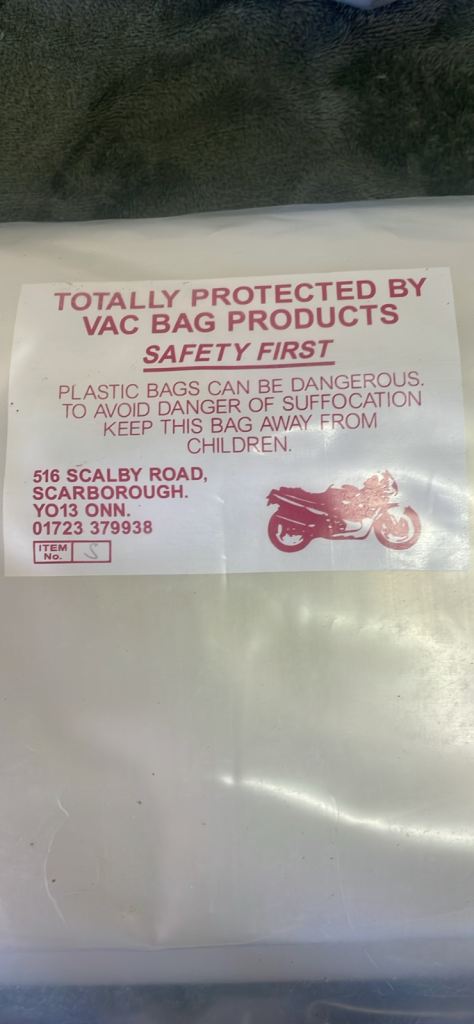 Motorbike vac bag new 