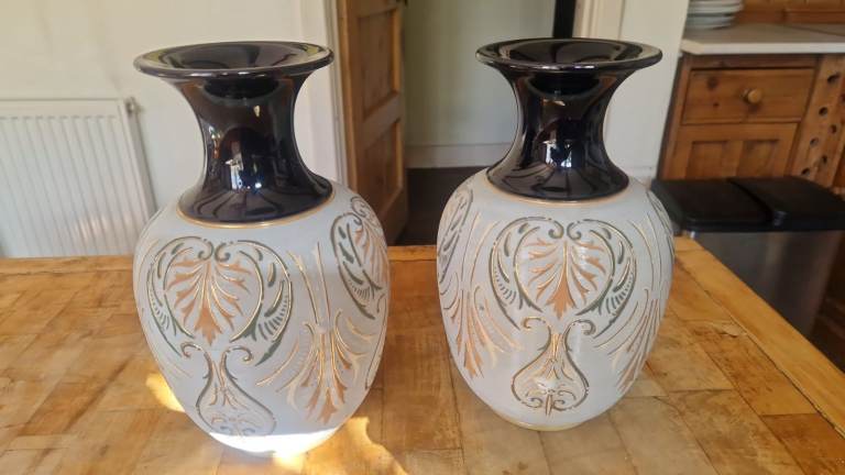 Pair of Lovatt Langley Ceramic Vases – Multicoloured, Good Condition