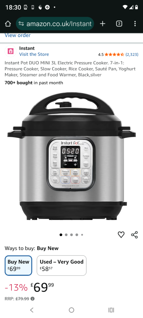 Instant Pot 3 Litre       