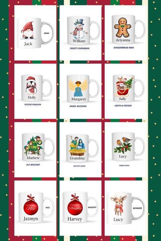 Printed Christmas Mugs