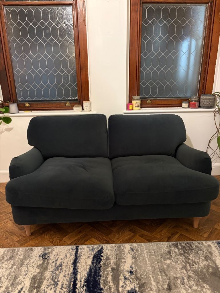 Daphnis Aegean Blue Velvet Sofa