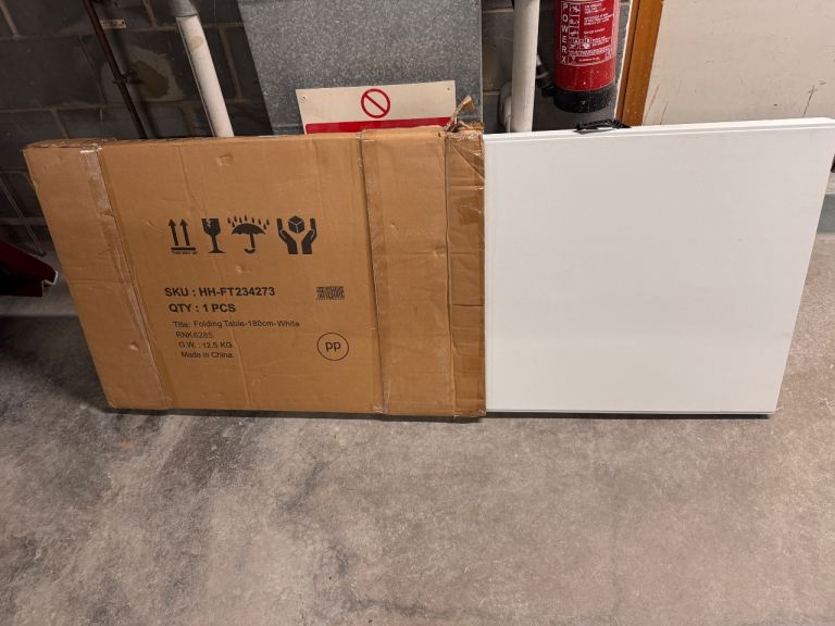 New Folding Table 180cm White – Unopened Box