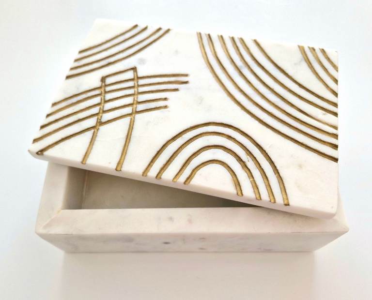 M&S Harrison Marble Trinket Box NEW & UNUSED/storage/jewellery/trinkets/small treasures