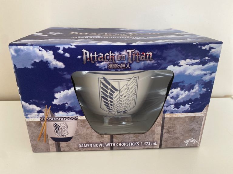 Attack on Titan Ramen Bowl with chopsticks