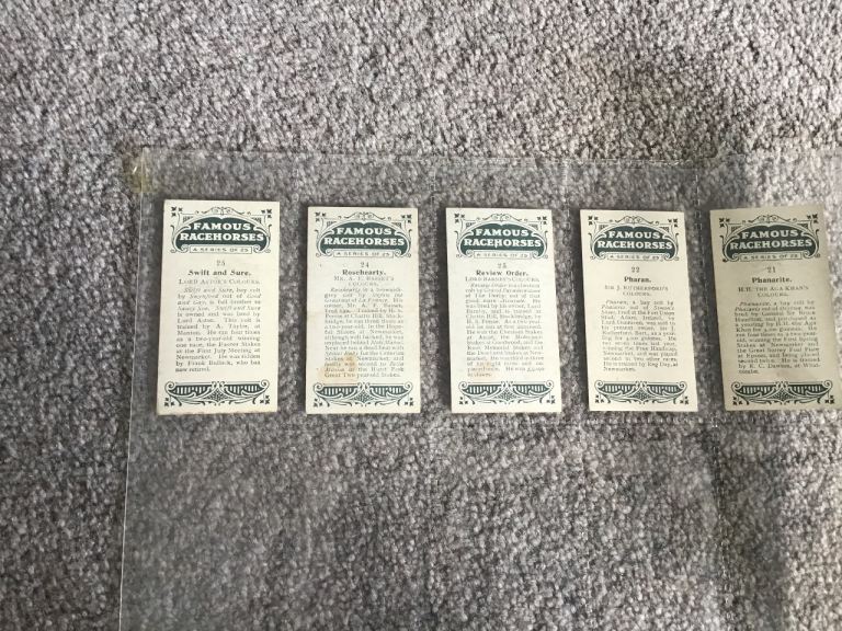 Vintage 'Famous Racehorses' Cigarette Cards - Full Set