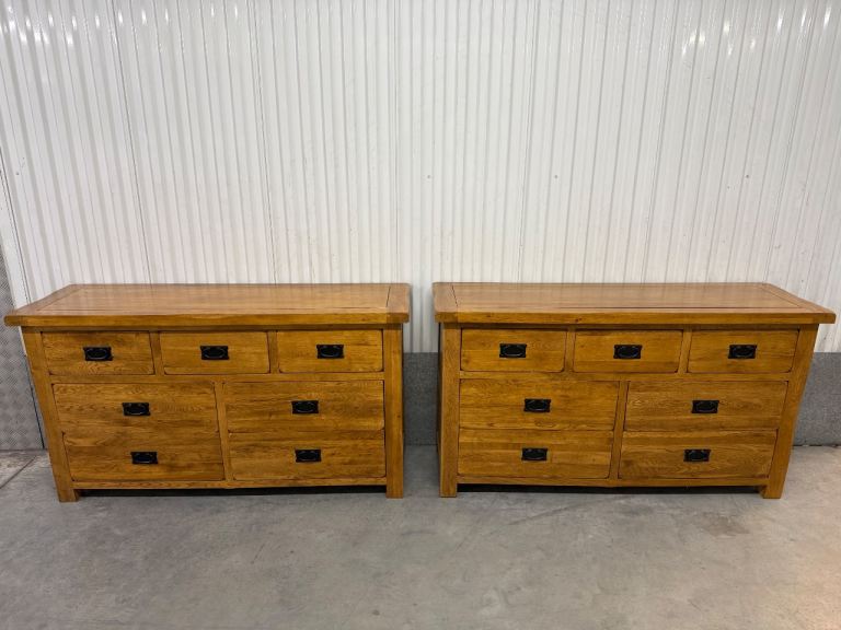 2 Oak furniture land rustic dresser chest of drawers 