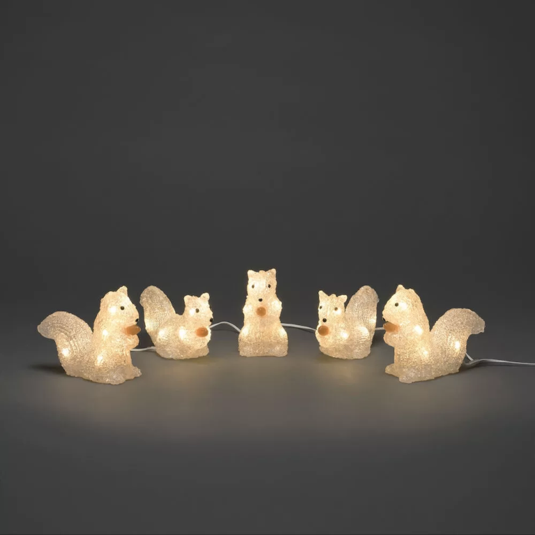 LED Acrylic Squirrel 5 Piece Set Christmas Outdoor Display
