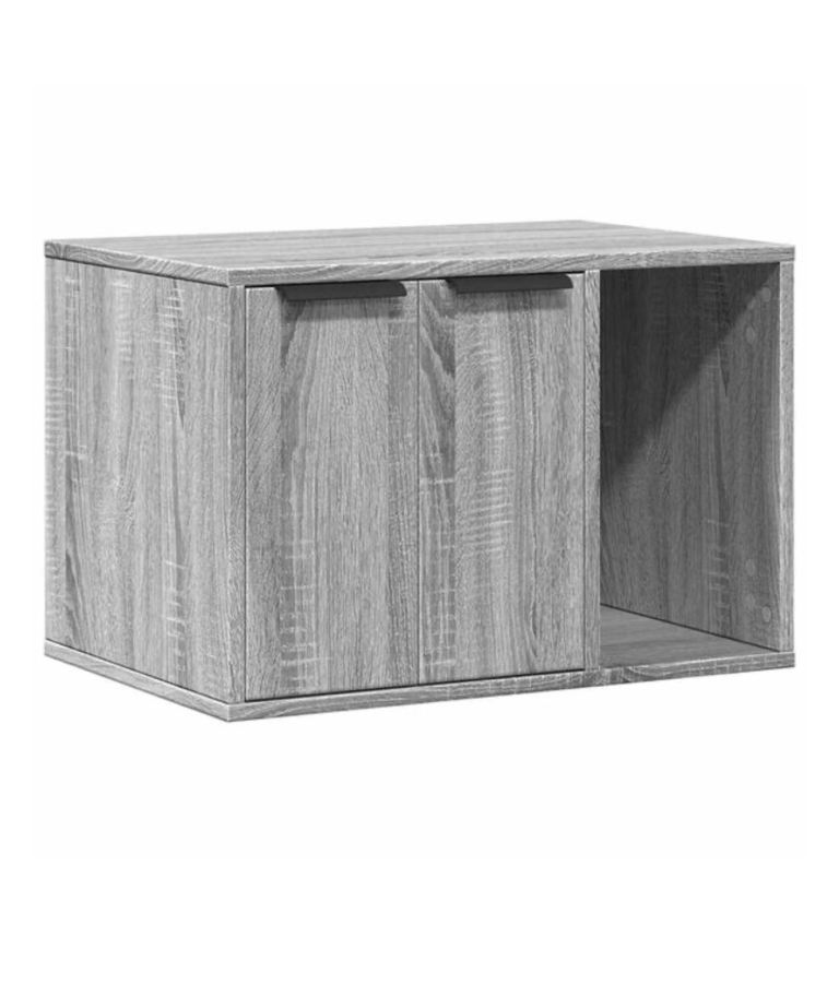 Cat Litter Box Enclosure Grey Sonoma 60x40x40 cm Engineered Wood