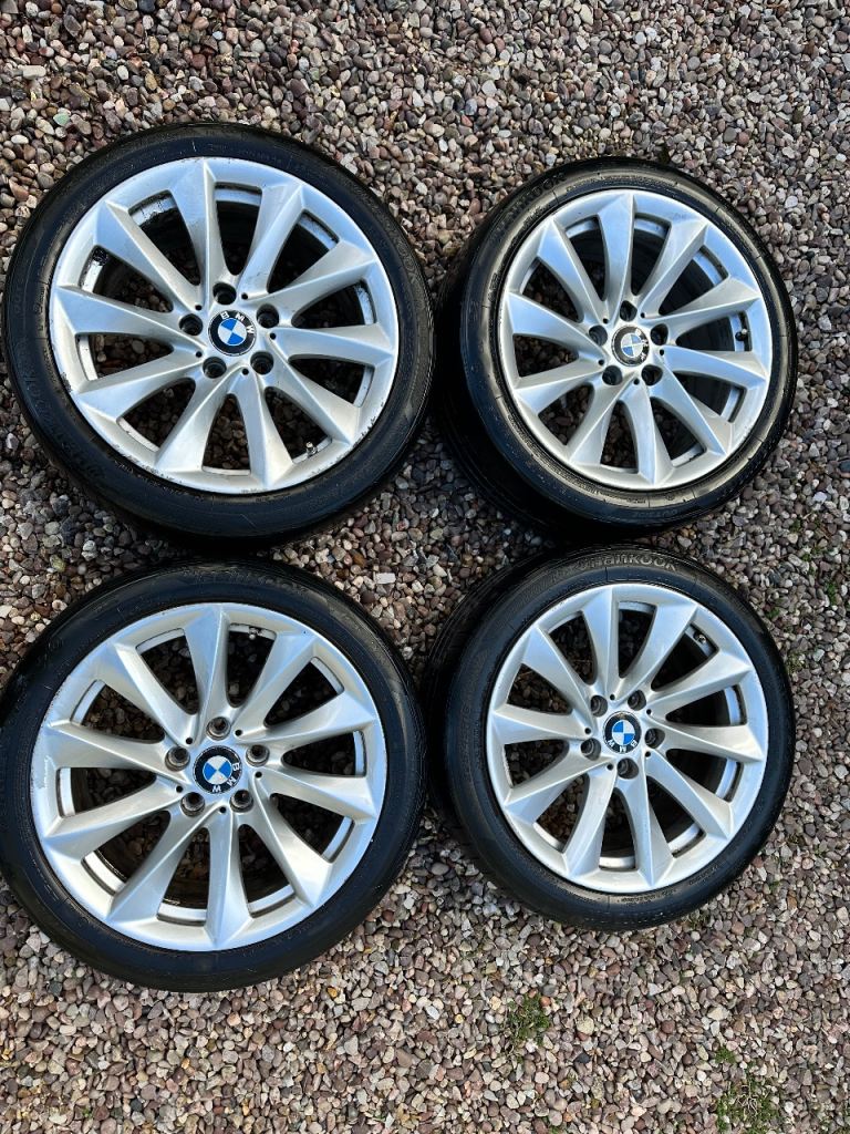 4 Bmw F30 18” Turbine 415M Alloy Wheels - matching Hankook Tyres 225/45/18  TPMS