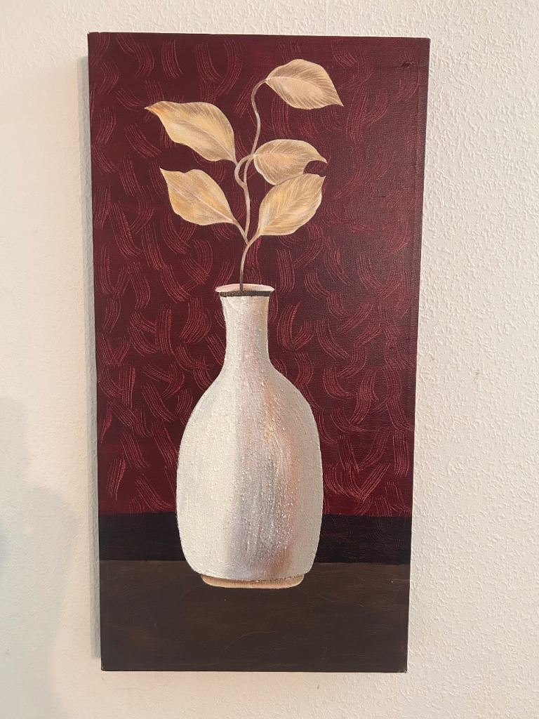 Canvass of flower in Vase