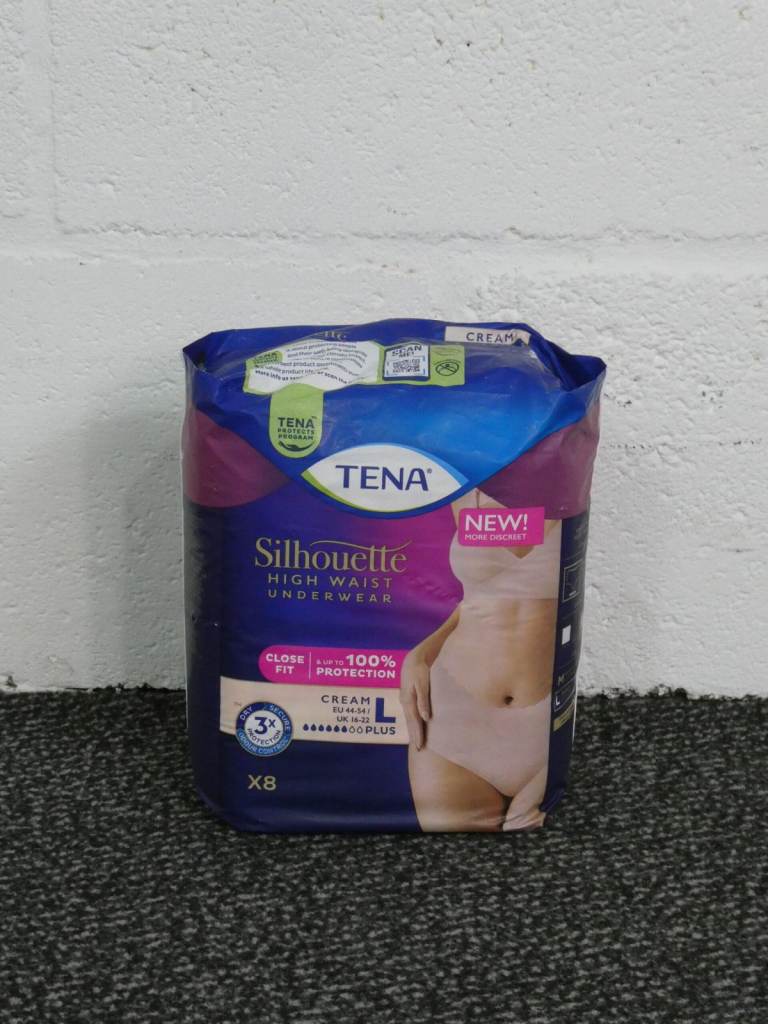 Incontinence Pants - TENA Silhouette Plus High Waist Pants Cream L - 8 Pack
