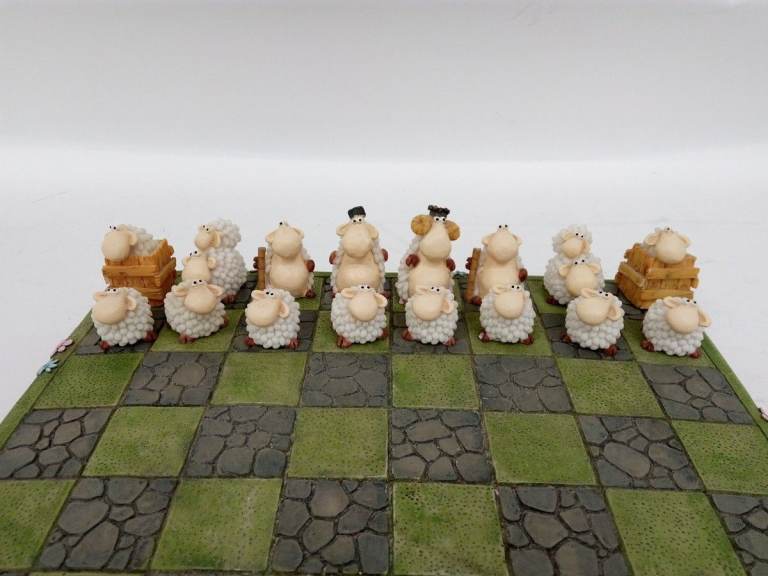 Cows vs sheep chess set