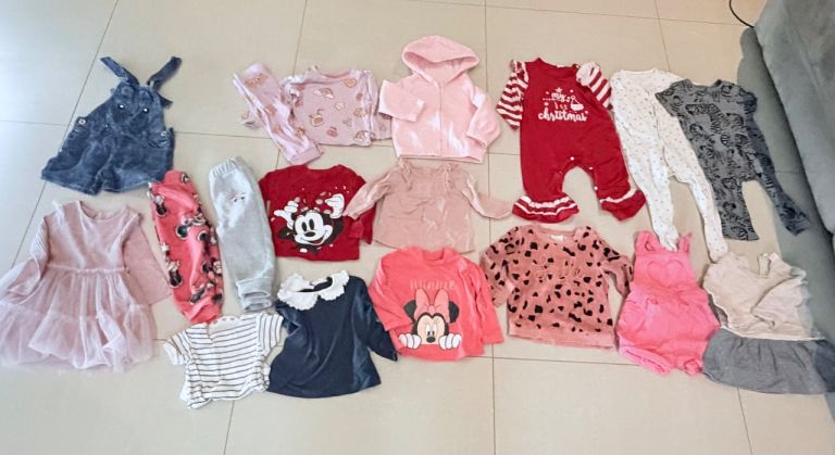 18 x baby girls clothes bundle 9-12 months 
