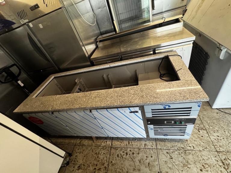 Commercial pizza fridge cafe shop restaurant marble fridge tableTop fridge 