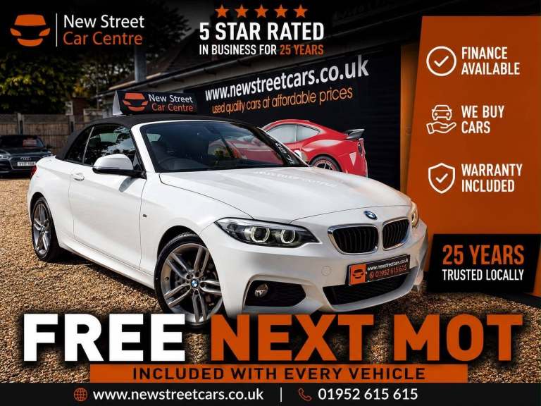2018 BMW 2 Series 1.5 218i M Sport Euro 6 (s/s) 2dr CONVERTIBLE Petrol Manual