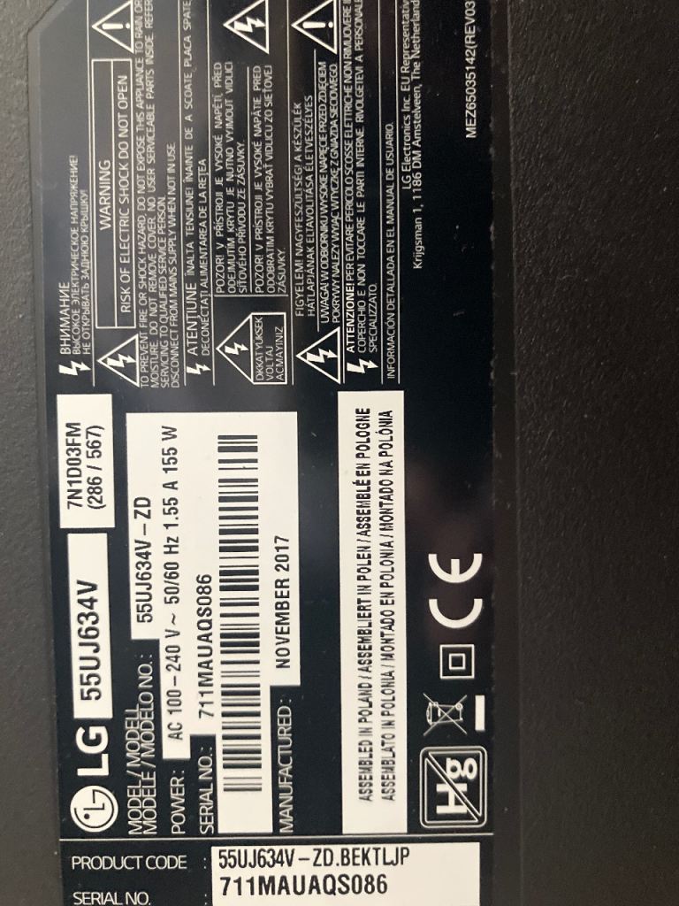 LG 55 inch TV 