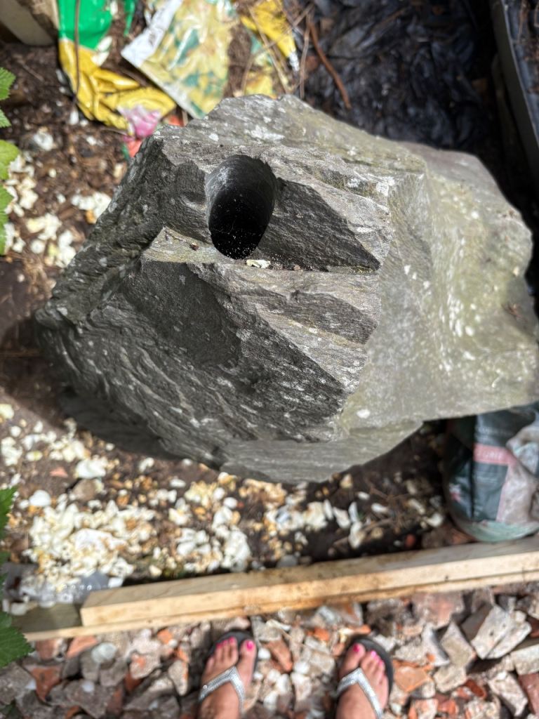 Large Garden Rock Water Feature Stone with Drilled Hole, £200.00 for Sale