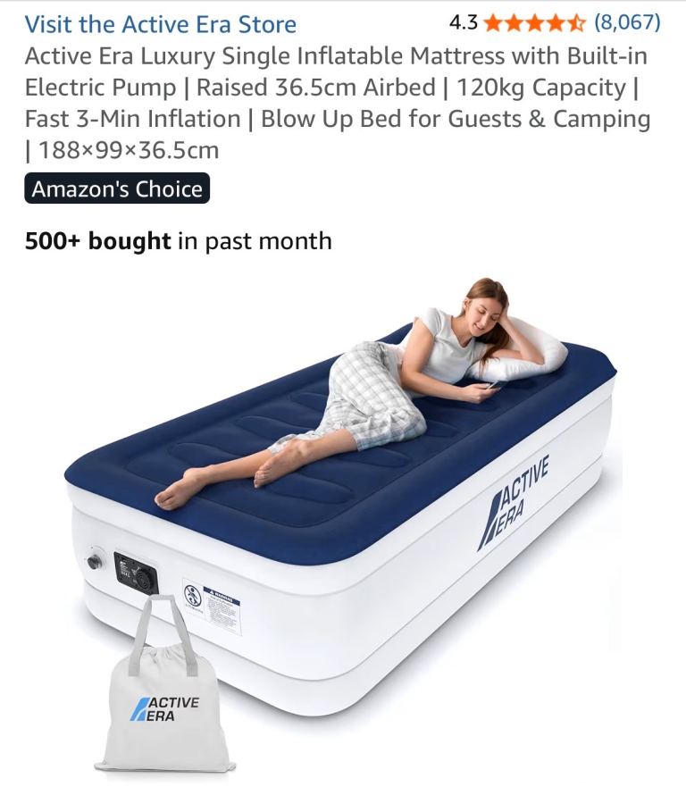 Luxury Air Bed single size 