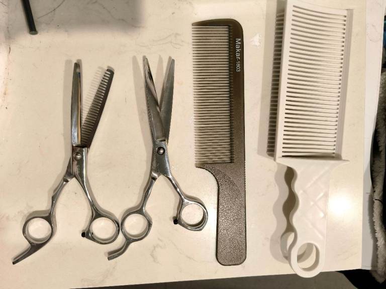 2-in-1 Thinning Scissor Hairdressing Kit for Men Women Children Pets Dog Home with 2 Combs