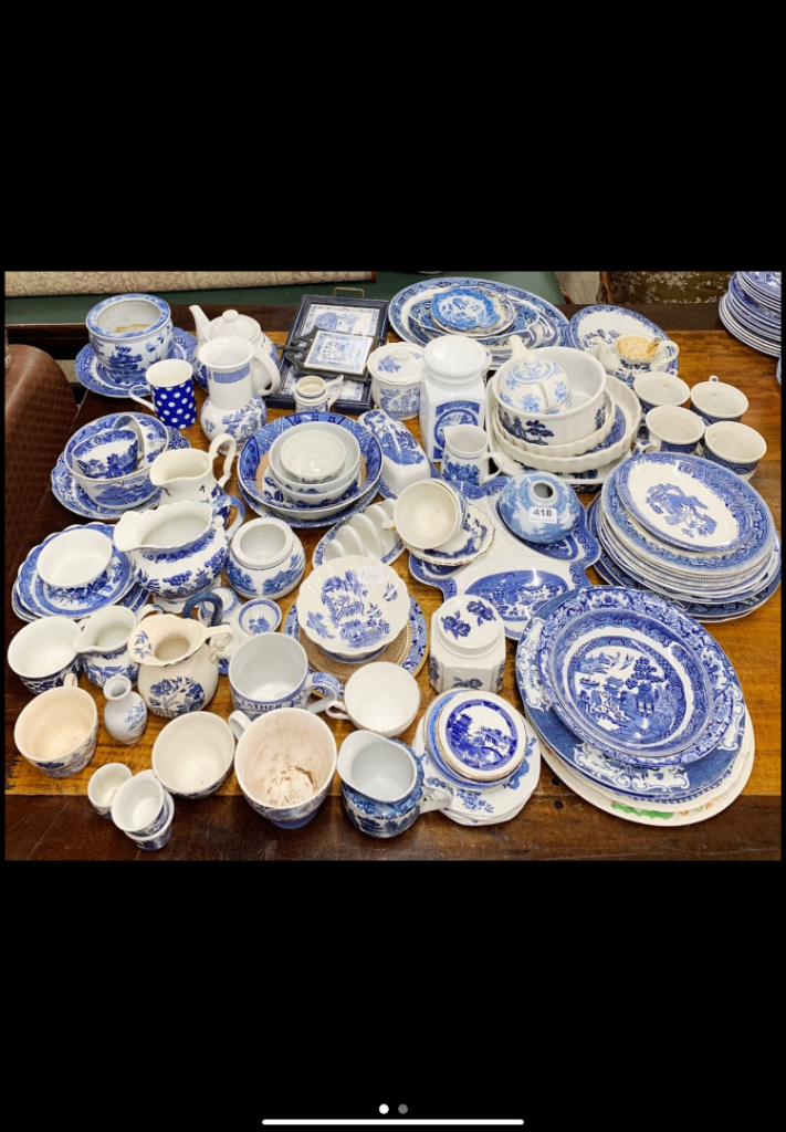 image for large quantity of blue and white china 