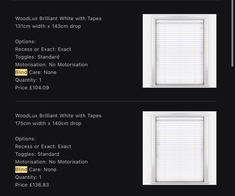 Custom Blinds - Free For Collection