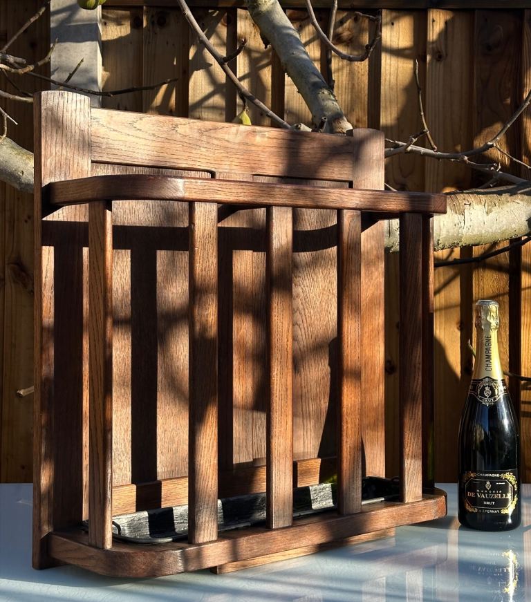 ANTIQUE FRENCH OAK UMBRELLA STAND, STICK RACK, L59.5 H58cm - COUNTRY HOUSE 1900s - WILL POST!