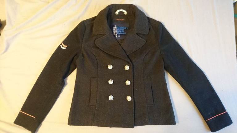 Ladies Superdry Military style Wool Jacket Coat WILL DELIVER