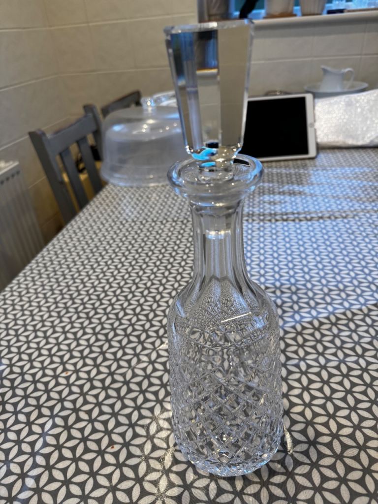 Large decanter crystal cut glass