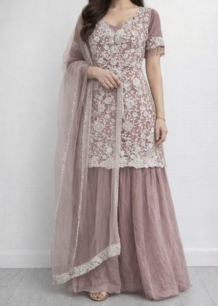 Indian Pakistani Party Wedding designer style sharara suit size smal 