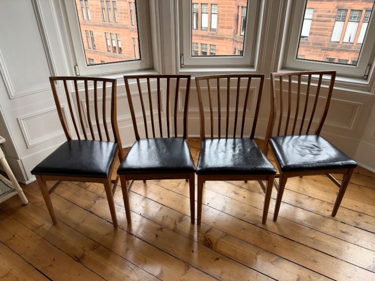 Set of 4 Vintage Mid-Century Dining Chairs – G-Plan (believed to be) – Restoration Project