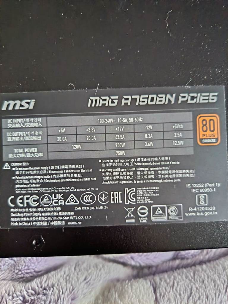 MSI Mag A750BN PCIE5