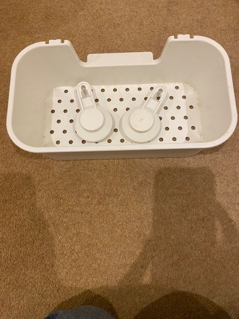 IKEA TISKEN Basket with suction cup, white