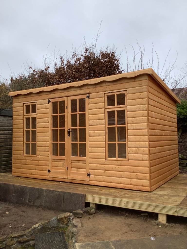 12x8 Pent Summerhouses 20mm Log supplied & fitted for you !