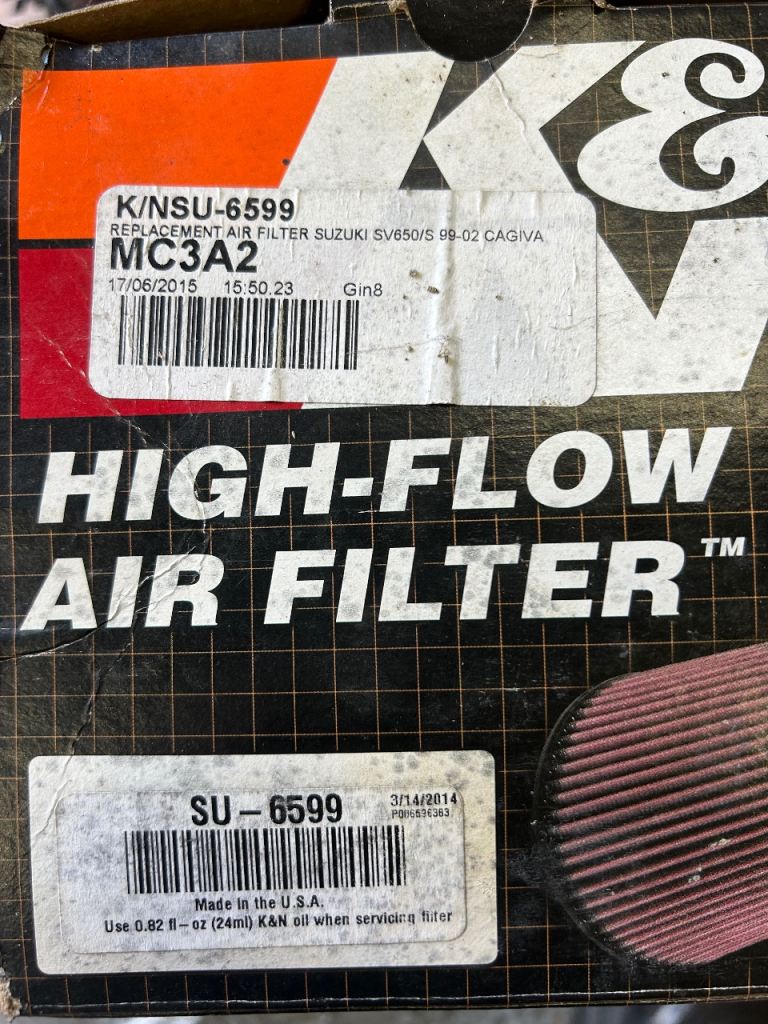Suzuki sv650 KN filter