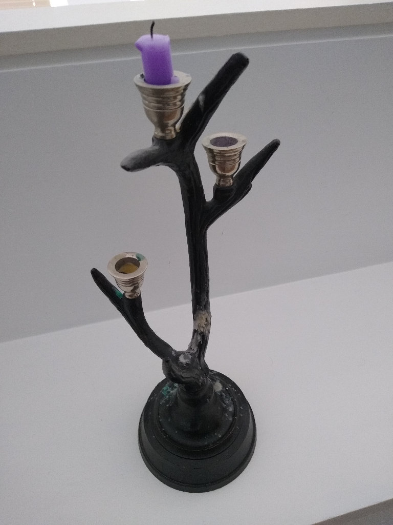 Black metal candelabra