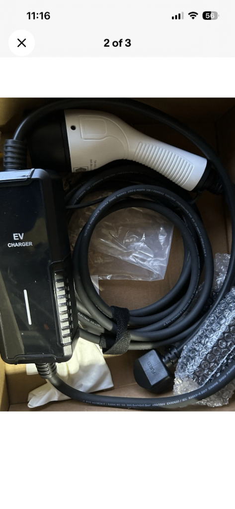 Portable EV Charger - Type 2 - UK 3 Pin Plug - 5 meters