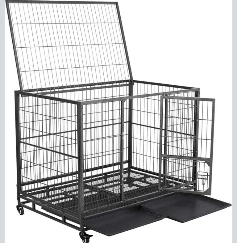Large Dog Crate / Pet Cage on Wheels – Brand New, Foldable (42”)