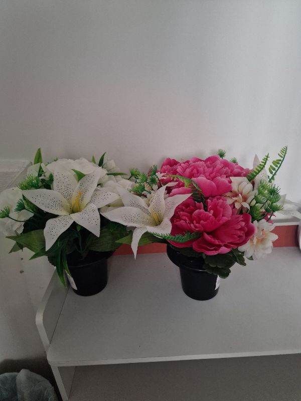 Two artificial Flowers